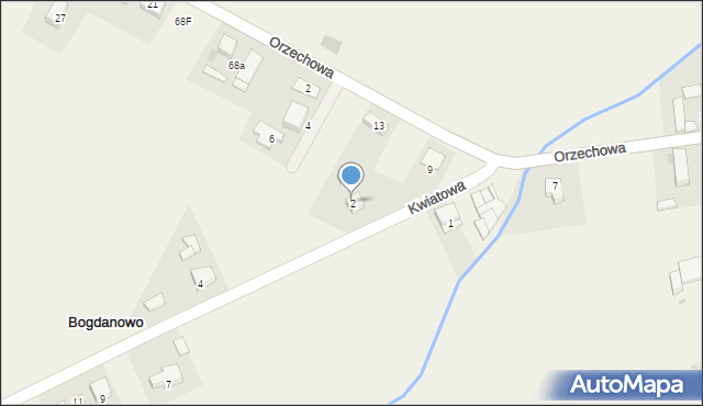 Bogdanowo, Kwiatowa, 2, mapa Bogdanowo