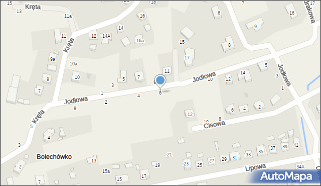 Bolechówko, Kwiatowa, 6, mapa Bolechówko