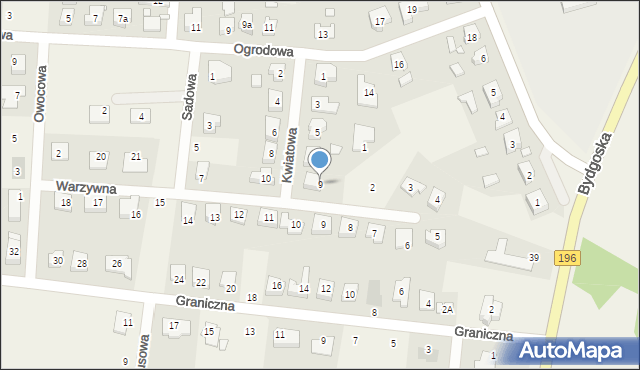 Bolechowo-Osiedle, Kwiatowa, 9, mapa Bolechowo-Osiedle