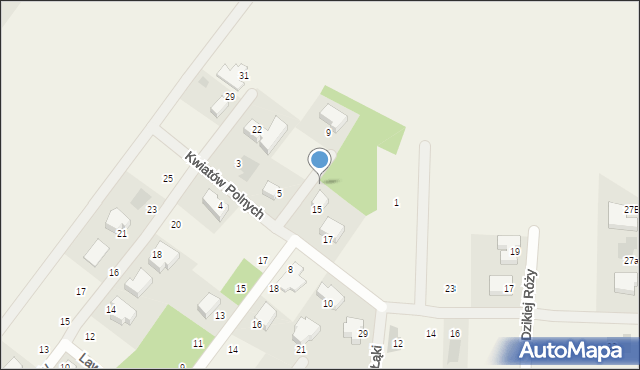 Borzęcin Mały, Kwiatów Polnych, 13, mapa Borzęcin Mały
