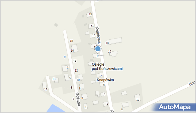 Browina, Kwiatowa, 11, mapa Browina