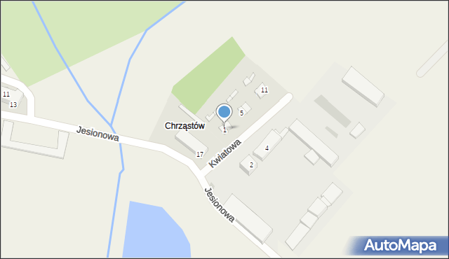 Bukowie, Kwiatowa, 1, mapa Bukowie