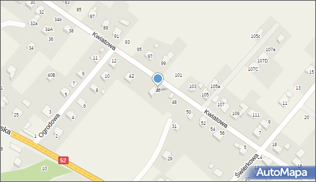 Bulowice, Kwiatowa, 46, mapa Bulowice