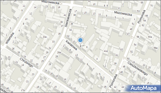 Bydgoszcz, Kwiatowa, 8, mapa Bydgoszczy