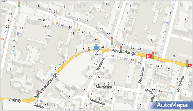 Bytom, Kwietniewskiego Józefa, 26, mapa Bytomia