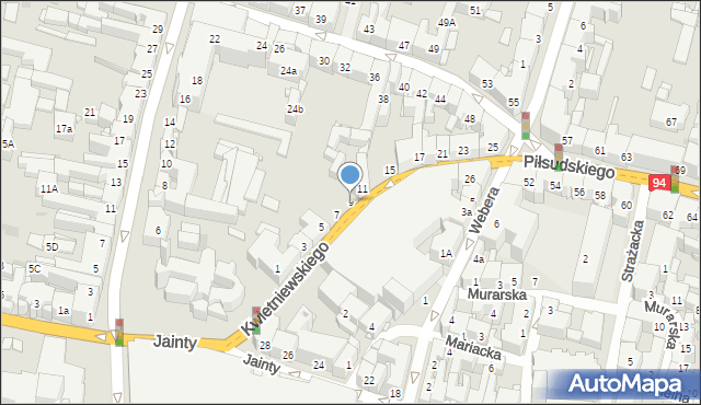 Bytom, Kwietniewskiego Józefa, 9, mapa Bytomia