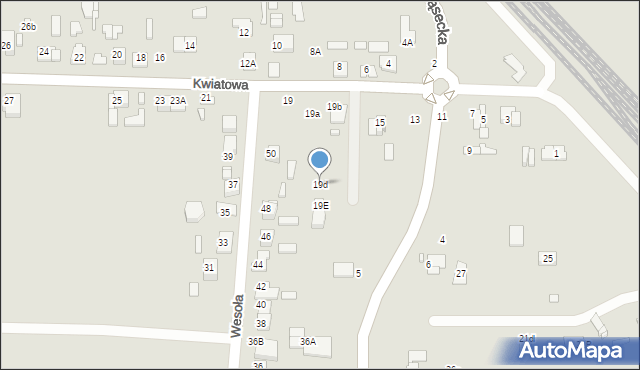 Ciechanów, Kwiatowa, 19d, mapa Ciechanów