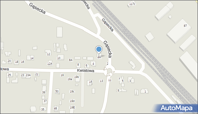 Ciechanów, Kwiatowa, 4A, mapa Ciechanów