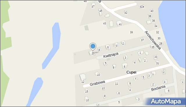 Cupel, Kwitnąca, 10, mapa Cupel