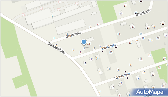 Cyprianów, Kwiatowa, 3, mapa Cyprianów