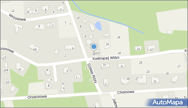 Czarny Las, Kwitnącej Wiśni, 22, mapa Czarny Las