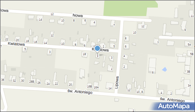 Czerniewice, Kwiatowa, 1, mapa Czerniewice