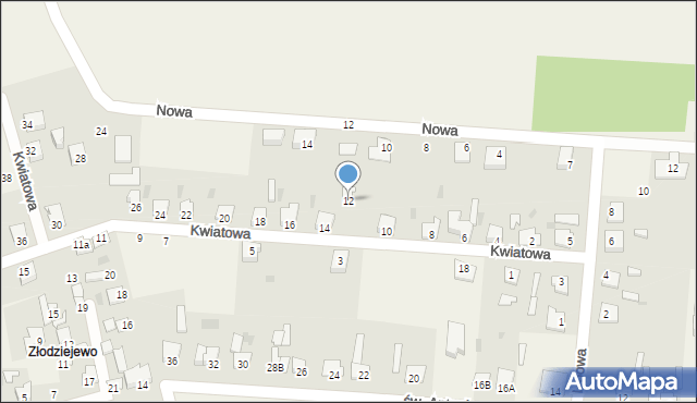 Czerniewice, Kwiatowa, 12, mapa Czerniewice