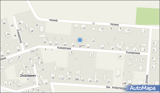 Czerniewice, Kwiatowa, 16, mapa Czerniewice