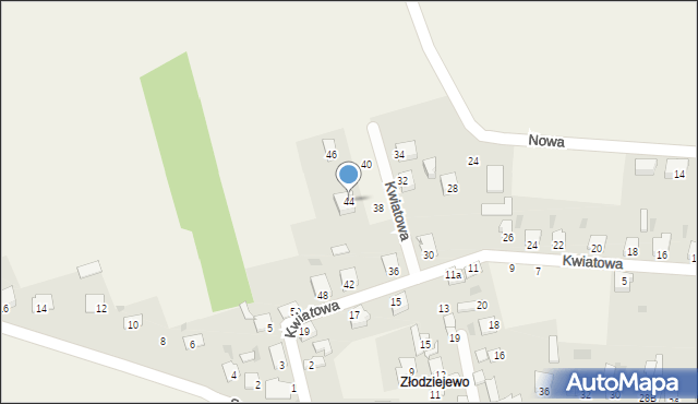 Czerniewice, Kwiatowa, 44, mapa Czerniewice