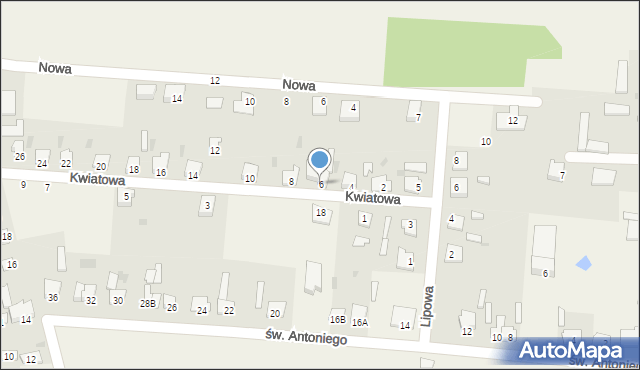 Czerniewice, Kwiatowa, 6, mapa Czerniewice