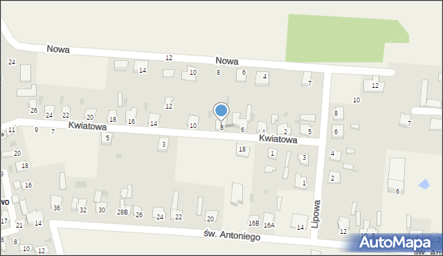 Czerniewice, Kwiatowa, 8, mapa Czerniewice