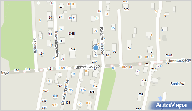 Częstochowa, Kwatermistrzów, 24, mapa Częstochowy