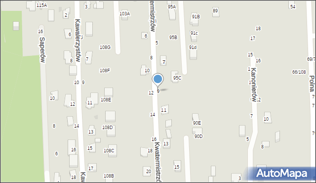 Częstochowa, Kwatermistrzów, 9, mapa Częstochowy