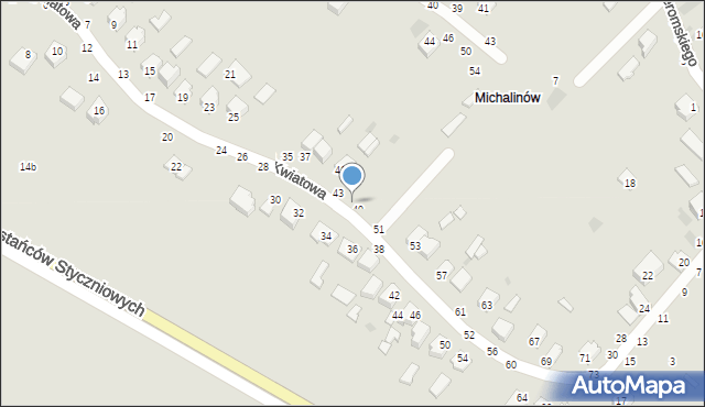 Dęblin, Kwiatowa, 47, mapa Dęblin