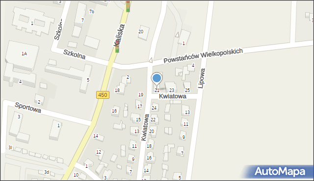 Doruchów, Kwiatowa, 21, mapa Doruchów
