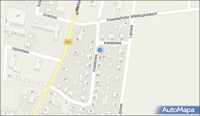 Doruchów, Kwiatowa, 22, mapa Doruchów