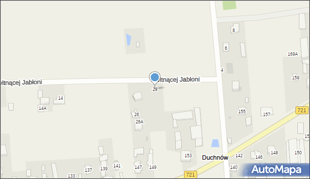 Duchnów, Kwitnącej Jabłoni, 28, mapa Duchnów