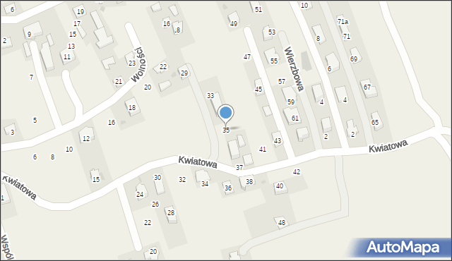 Dziekanowice, Kwiatowa, 35, mapa Dziekanowice