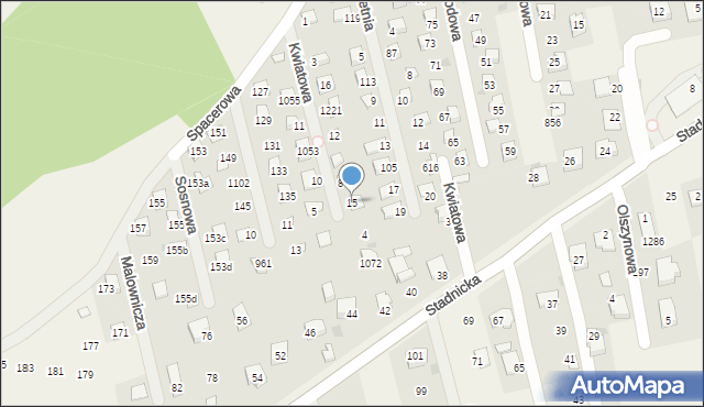 Gdów, Kwiatowa, 15, mapa Gdów