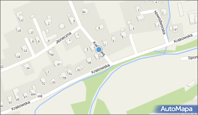 Gilowice, Kwiatowa, 1, mapa Gilowice