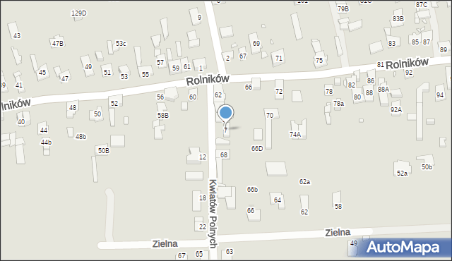 Gliwice, Kwiatów Polnych, 7, mapa Gliwic