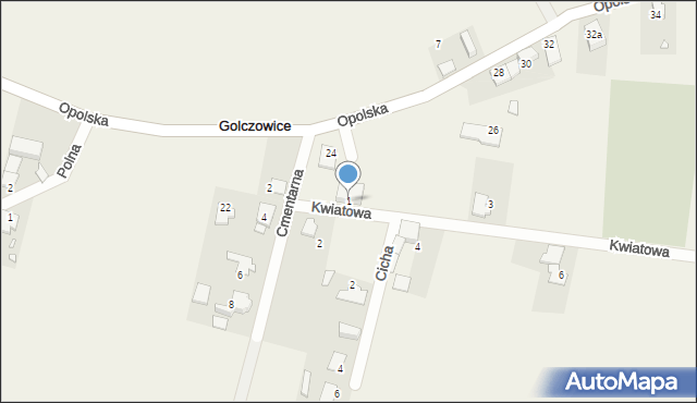 Golczowice, Kwiatowa, 1, mapa Golczowice