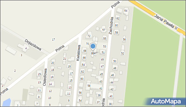 Gołuchów, Kwiatowa, 68A, mapa Gołuchów
