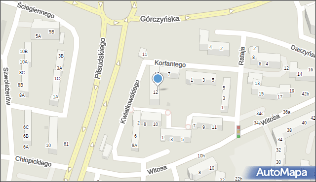 Gorzów Wielkopolski, Kwiatkowskiego Eugeniusza, 14, mapa Gorzów Wielkopolski