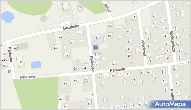 Gozdowo, Kwiatowa, 1, mapa Gozdowo
