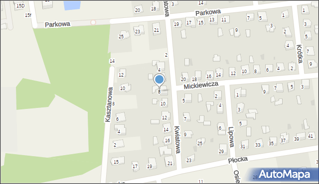 Gozdowo, Kwiatowa, 8, mapa Gozdowo
