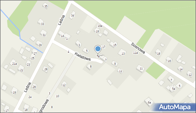 Grabina Radziwiłłowska, Kwiatowa, 7a, mapa Grabina Radziwiłłowska