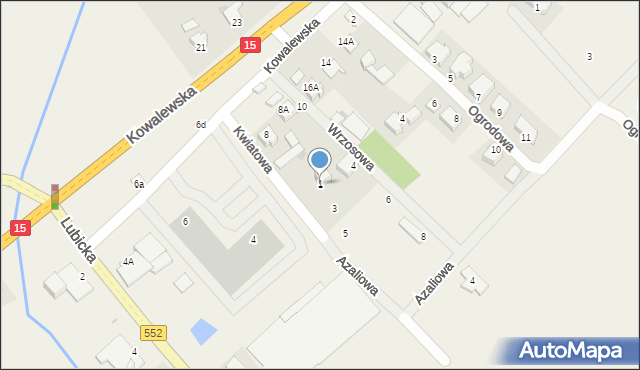 Grębocin, Kwiatowa, 1, mapa Grębocin