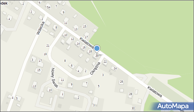 Gródek, Kwiatowa, 20, mapa Gródek
