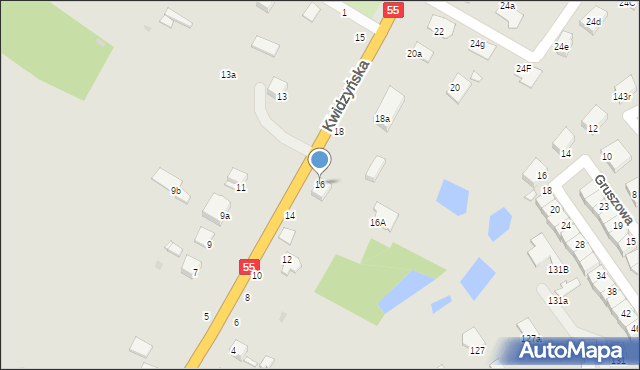 Grudziądz, Kwidzyńska, 16, mapa Grudziądza