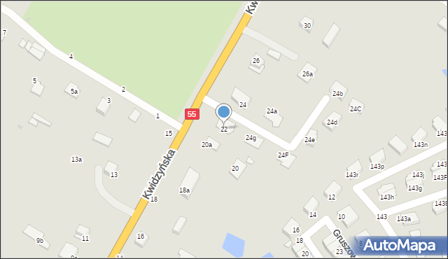 Grudziądz, Kwidzyńska, 22, mapa Grudziądza