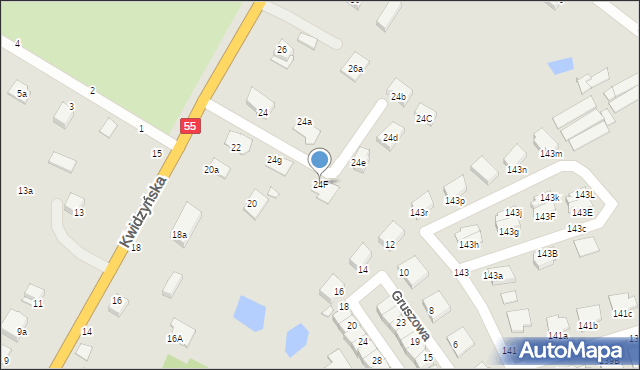 Grudziądz, Kwidzyńska, 24F, mapa Grudziądza