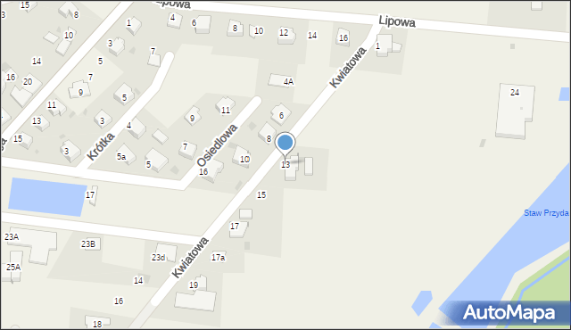 Hażlach, Kwiatowa, 13, mapa Hażlach