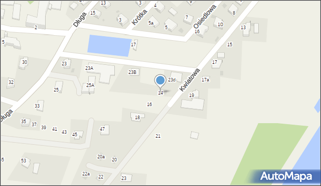 Hażlach, Kwiatowa, 14, mapa Hażlach