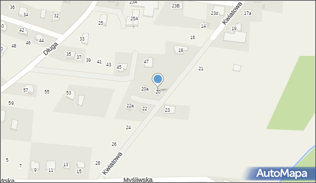 Hażlach, Kwiatowa, 20, mapa Hażlach