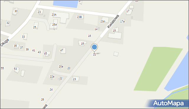 Hażlach, Kwiatowa, 21, mapa Hażlach