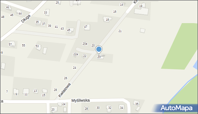 Hażlach, Kwiatowa, 23, mapa Hażlach