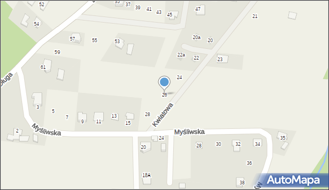 Hażlach, Kwiatowa, 26, mapa Hażlach