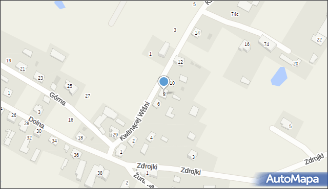 Idzbark, Kwitnącej Wiśni, 8, mapa Idzbark