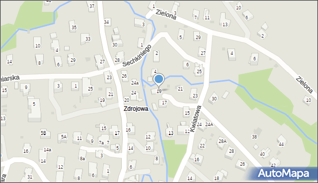 Iwonicz-Zdrój, Kwiatowa, 19, mapa Iwonicz-Zdrój